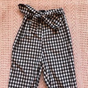 Gingham high waisted pants